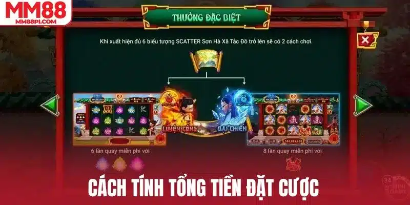 Cách tính tổng tiền đặt cược